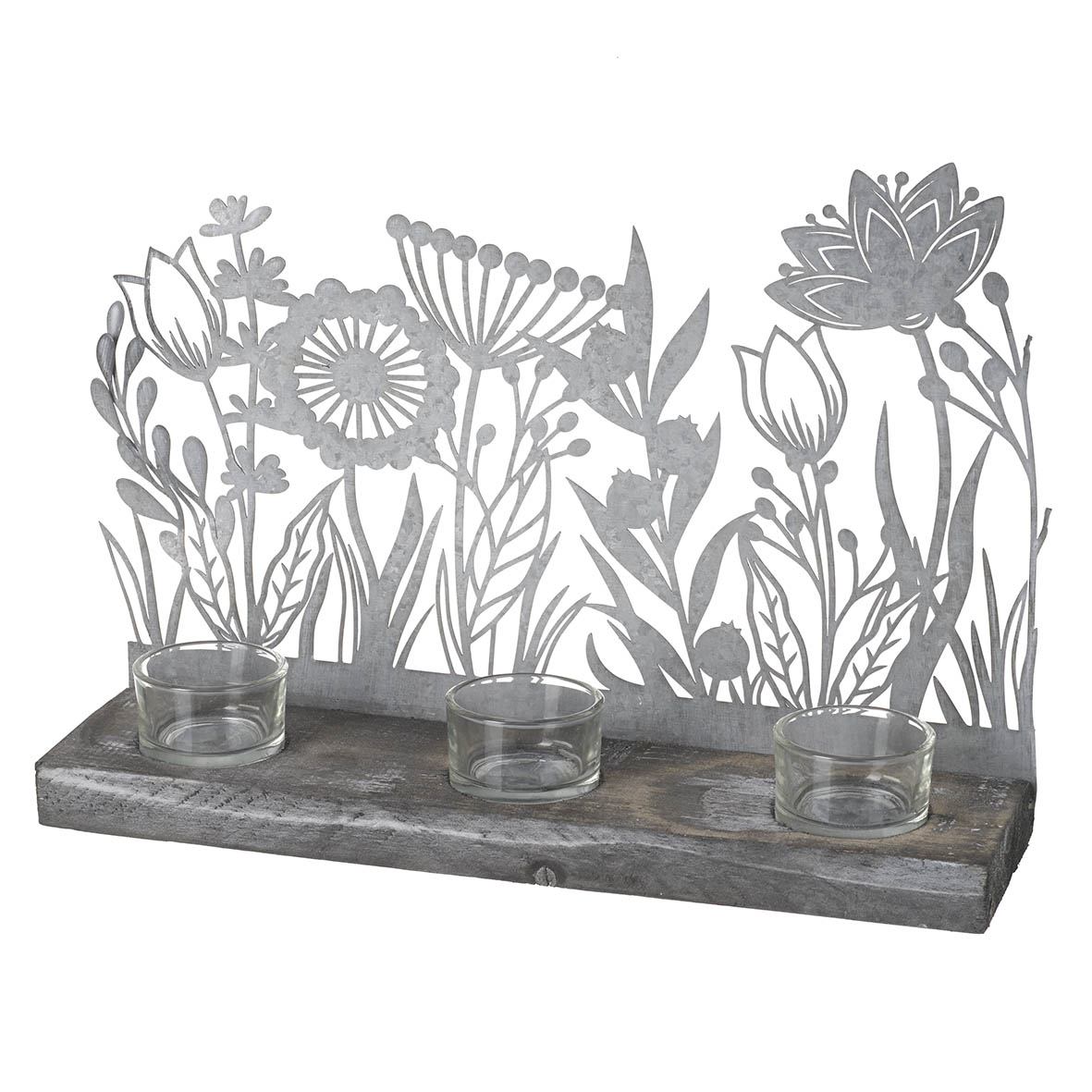 Tealight holder 33,5x5x31,5 cm MEADOW grey