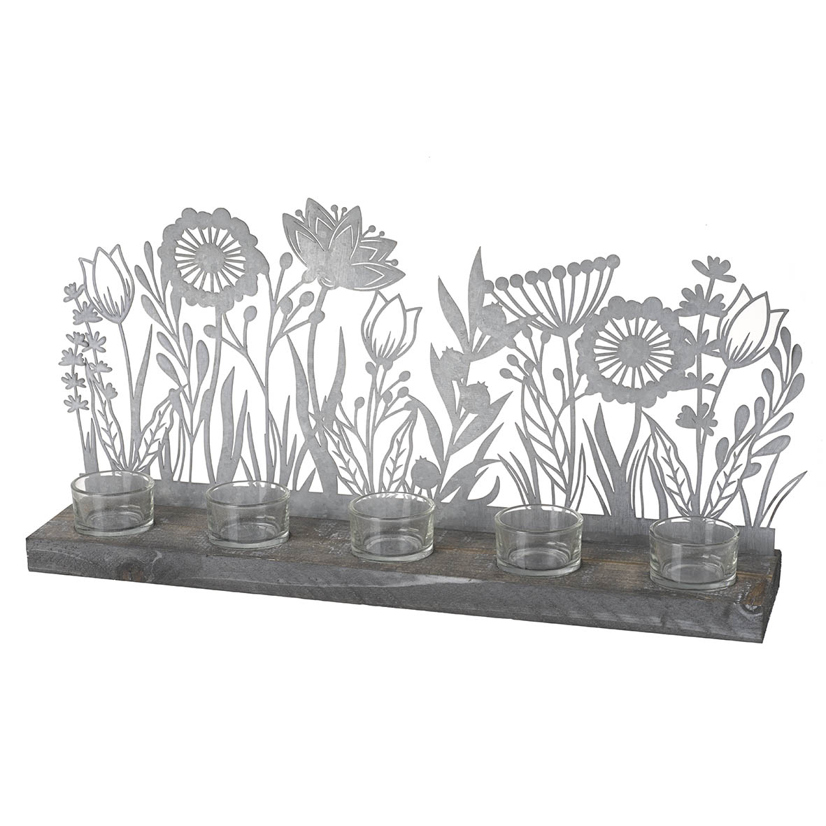 Tealight holder 49x5x23,5 cm MEADOW grey