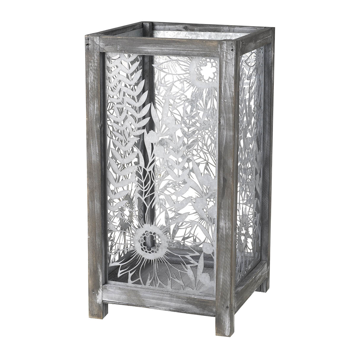 Lantern 25x25x47 cm MEADOW grey metal/wood