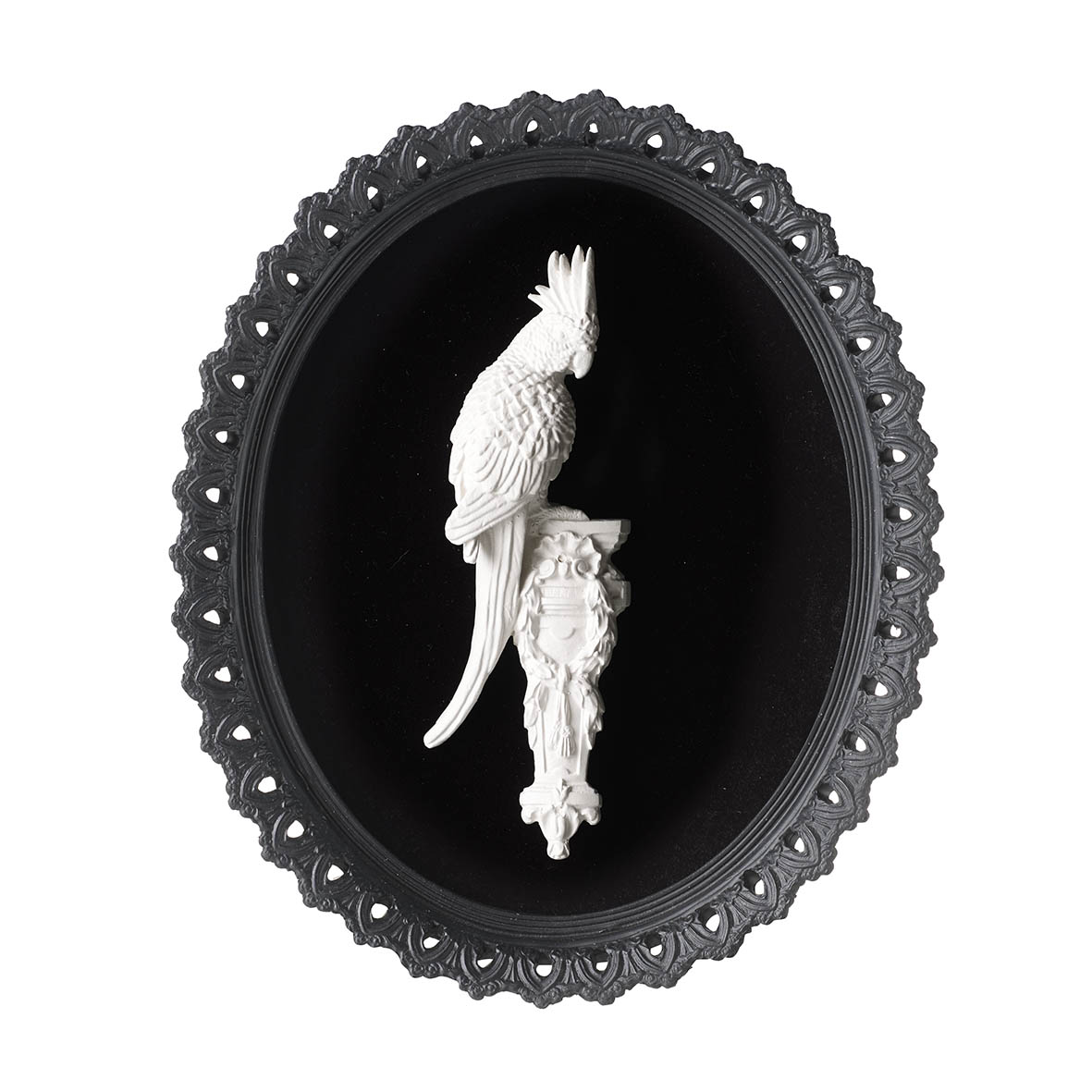 Wall art 24,5x3,5x29,5 cm COCKATOO white/black