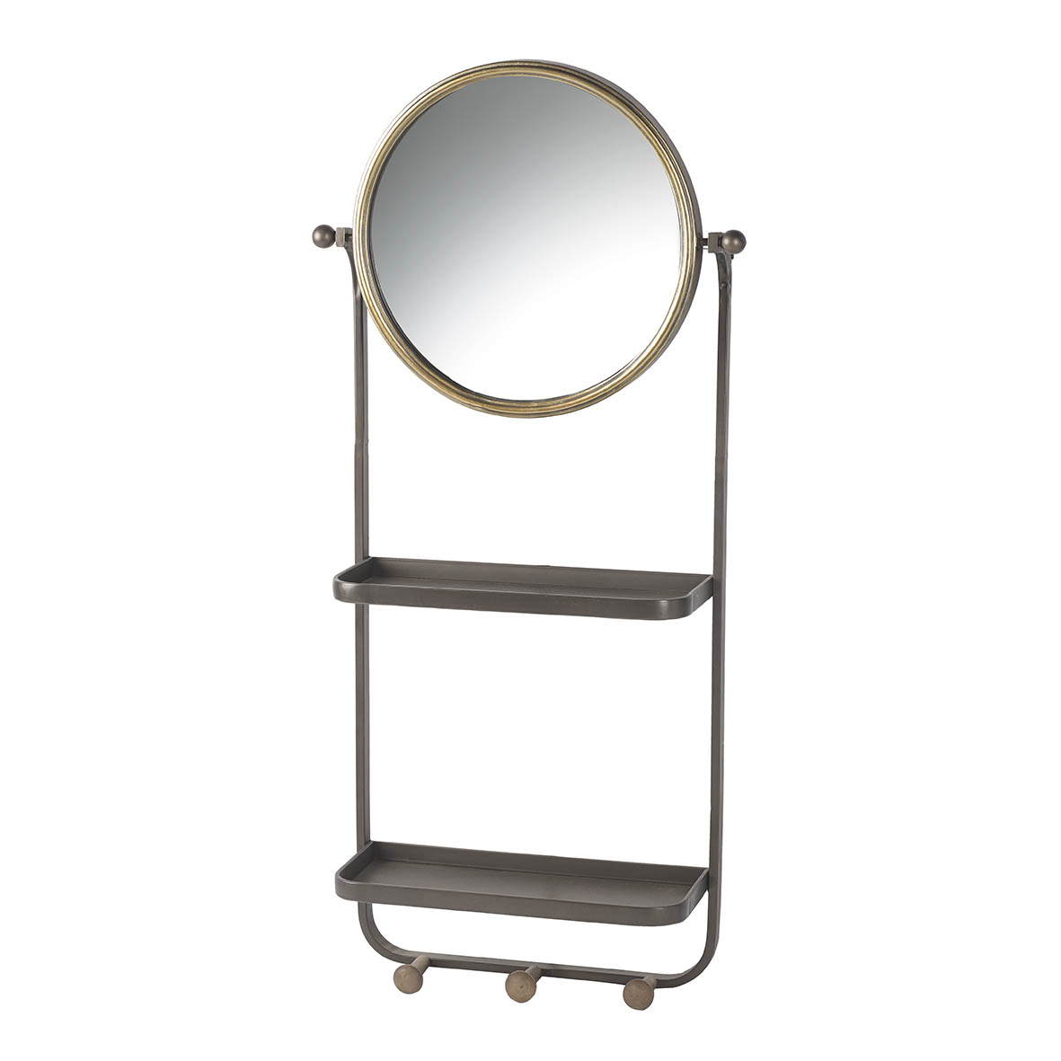 Mirror with shelves 44,5x15x96,5 cm HUMBER black metal