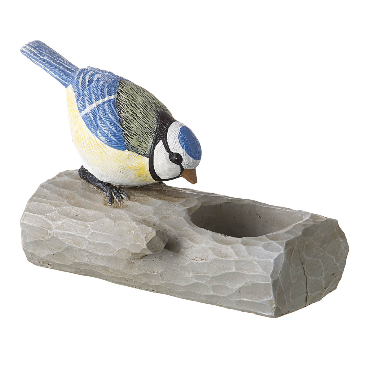 Tealight holder 14x7,5x9 cm BLUETIT blue/yellow