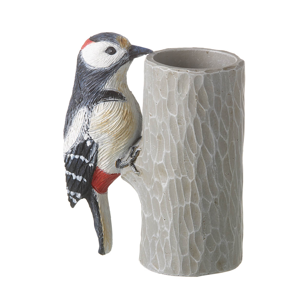 Tealight holder 10x5,5x12,5 cm WOODPECKER black-red