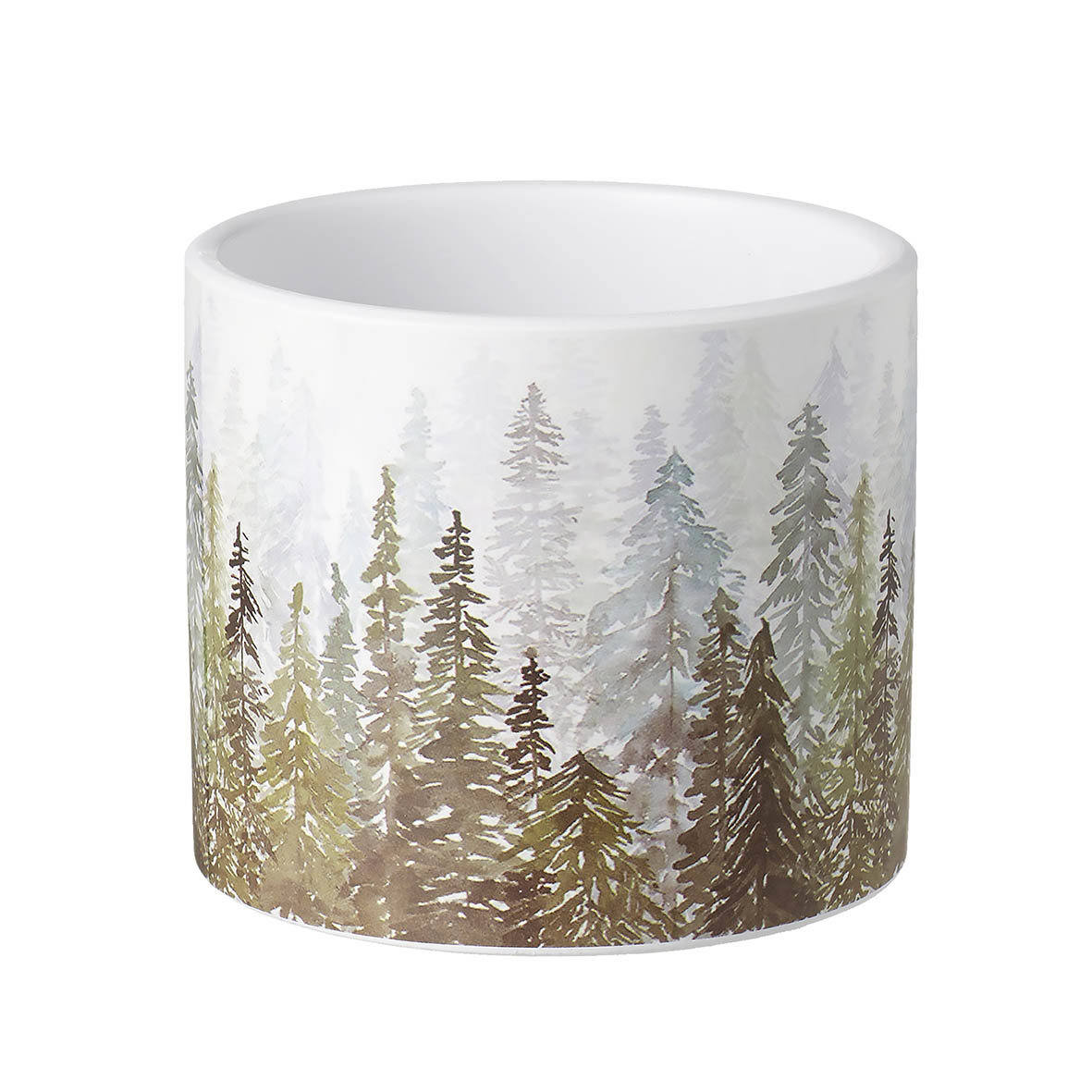 Planter Ø12x10,5 cm FOREST ceramic green-white