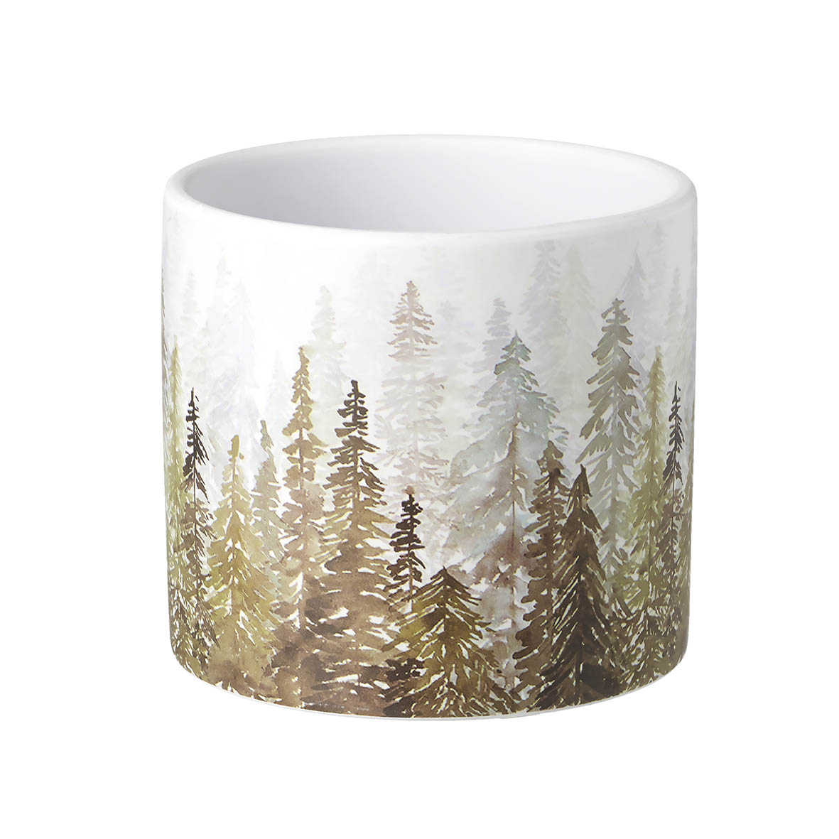 Planter Ø14x12,5 cm FOREST ceramic green-white