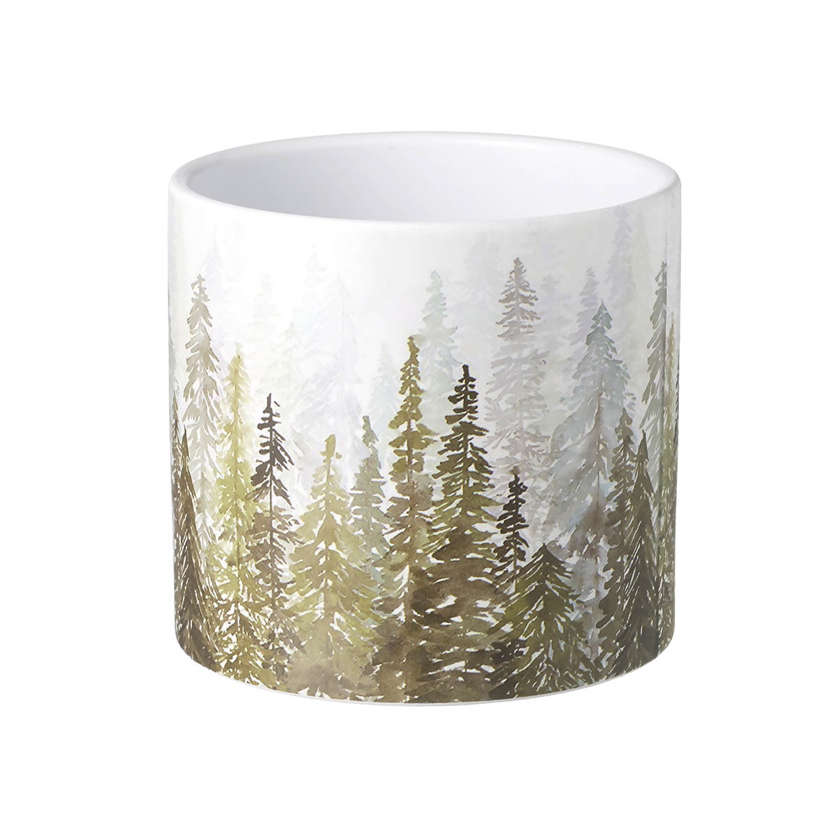 Planter Ø16x15,5 cm FOREST ceramic green-white