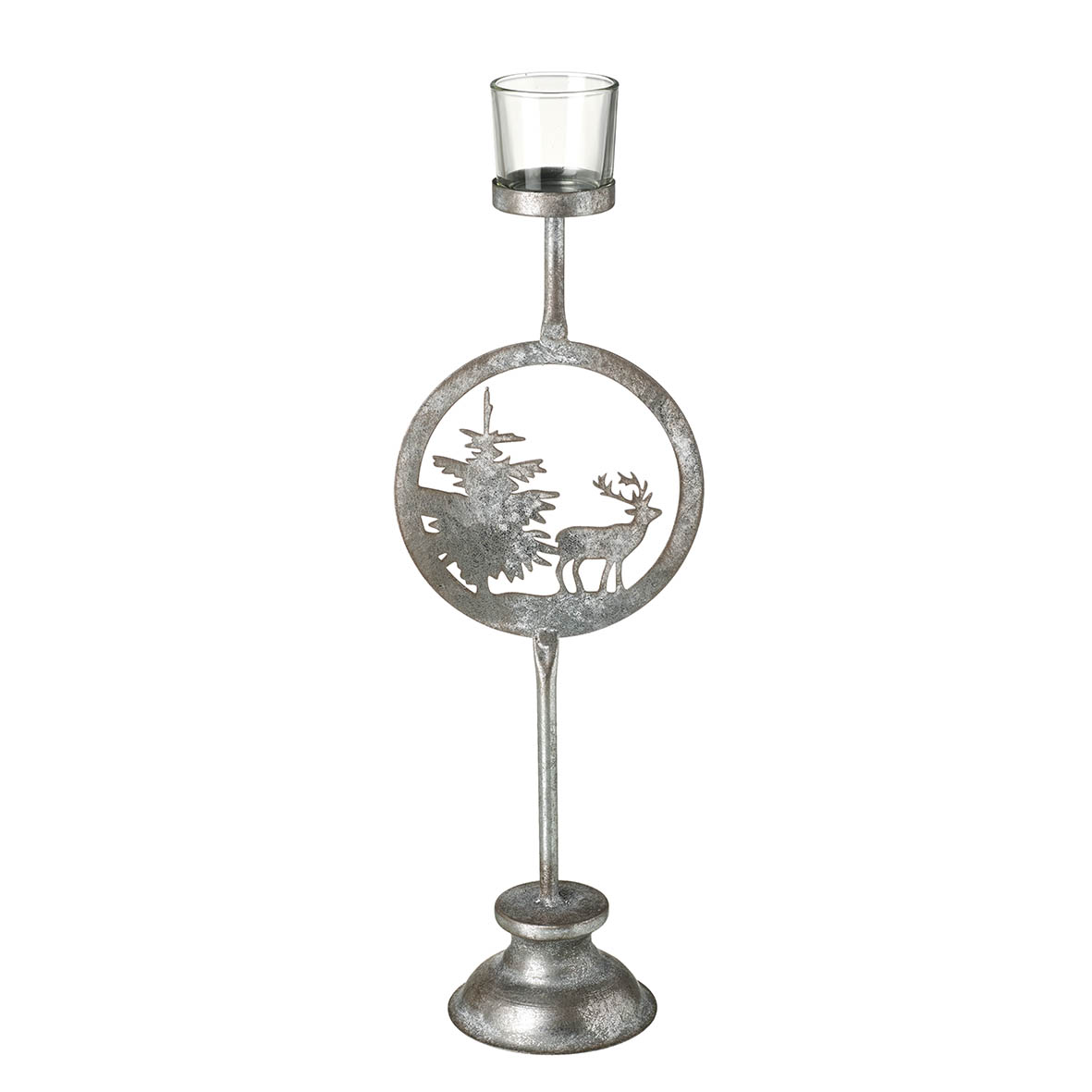 Tealight holder 13x9x37 cm DEER grey
