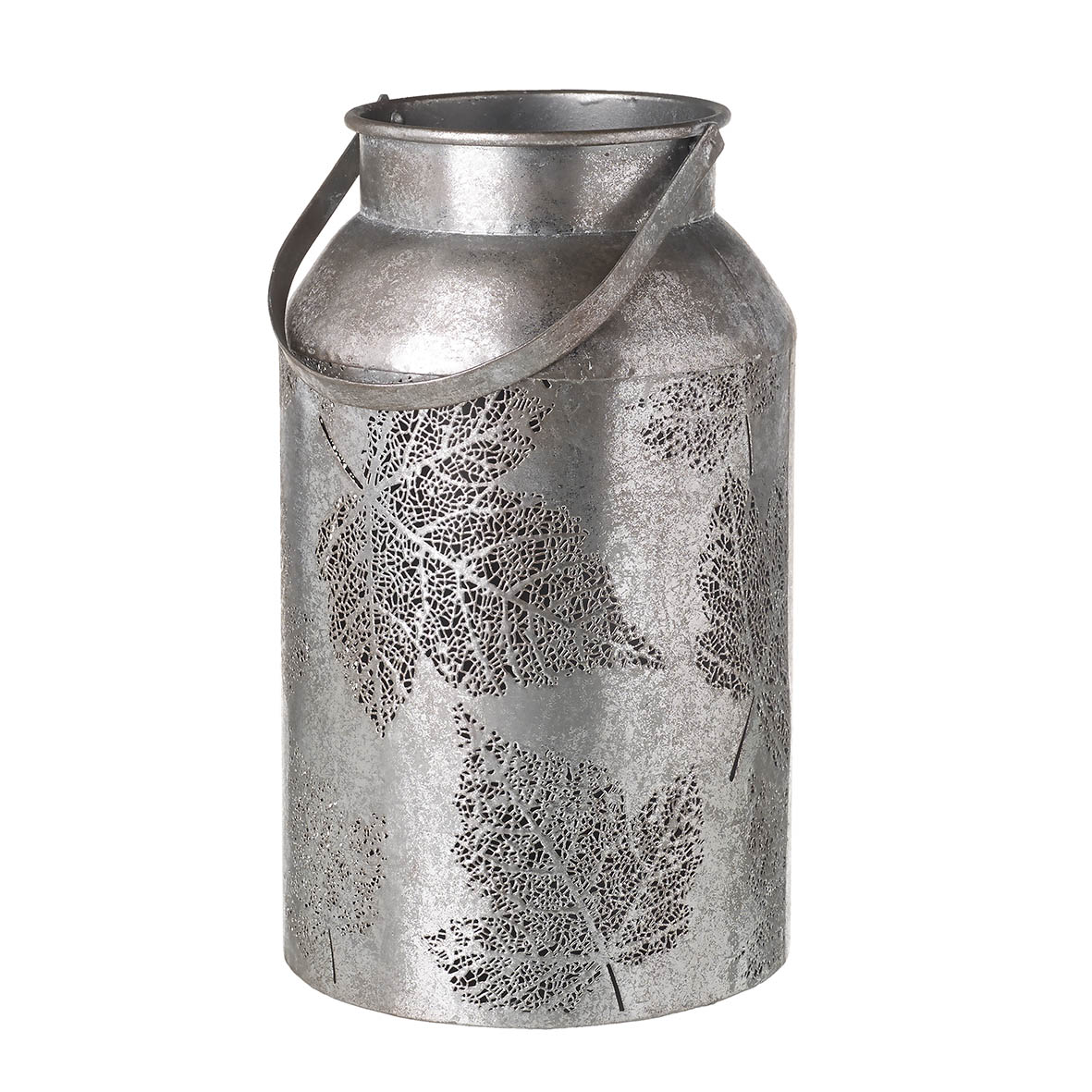 Lantern Ø16x27 cm AUTUMN LEAF silver