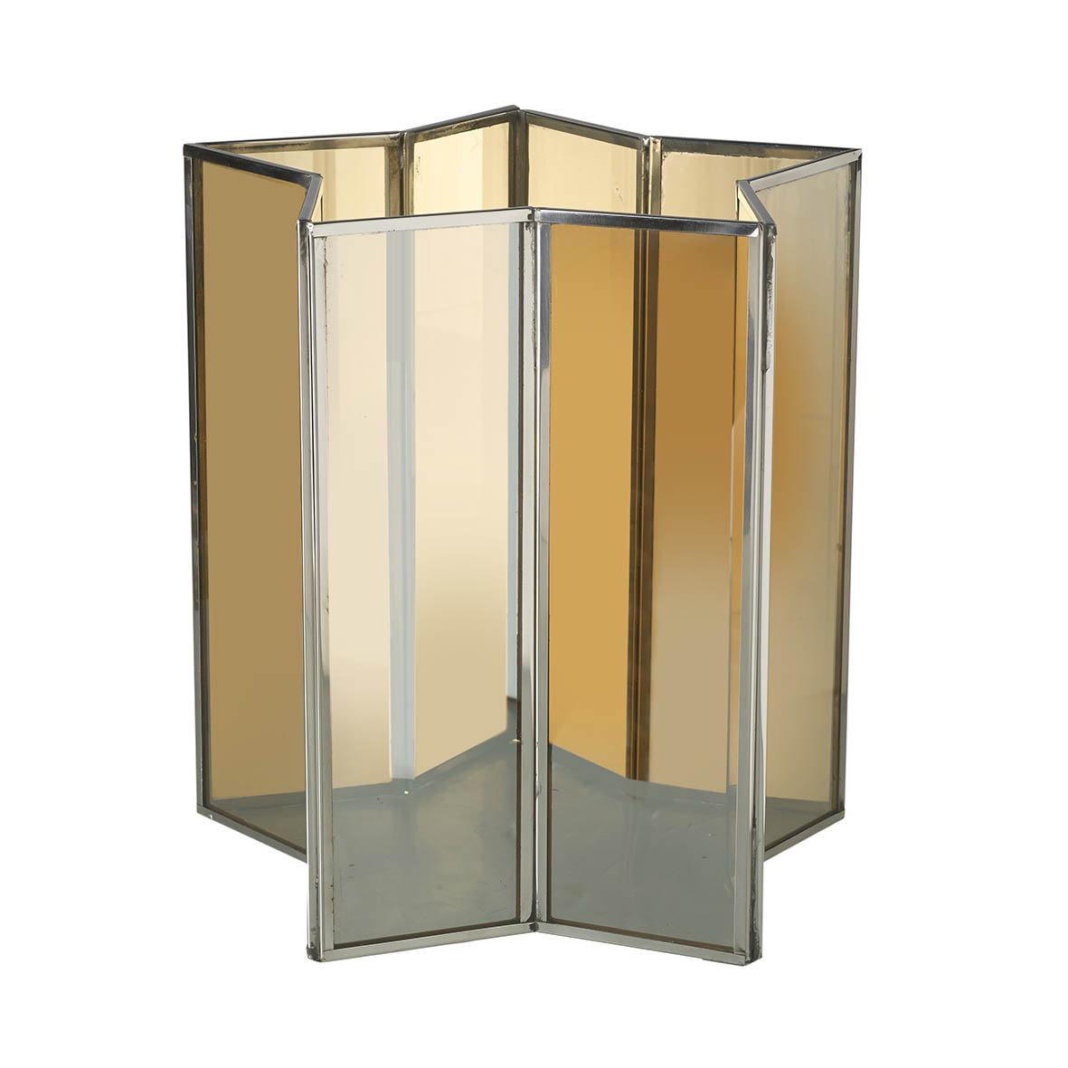 Tealight holder 25x25x26 cm VEGA glass amber