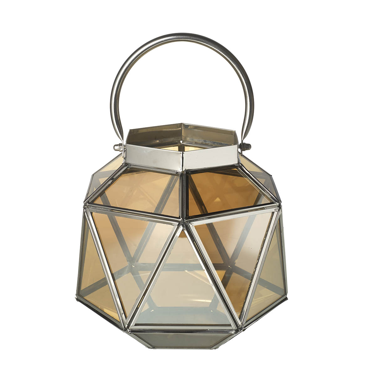 Lantern 20x20x20 cm ESME glass amber lustre