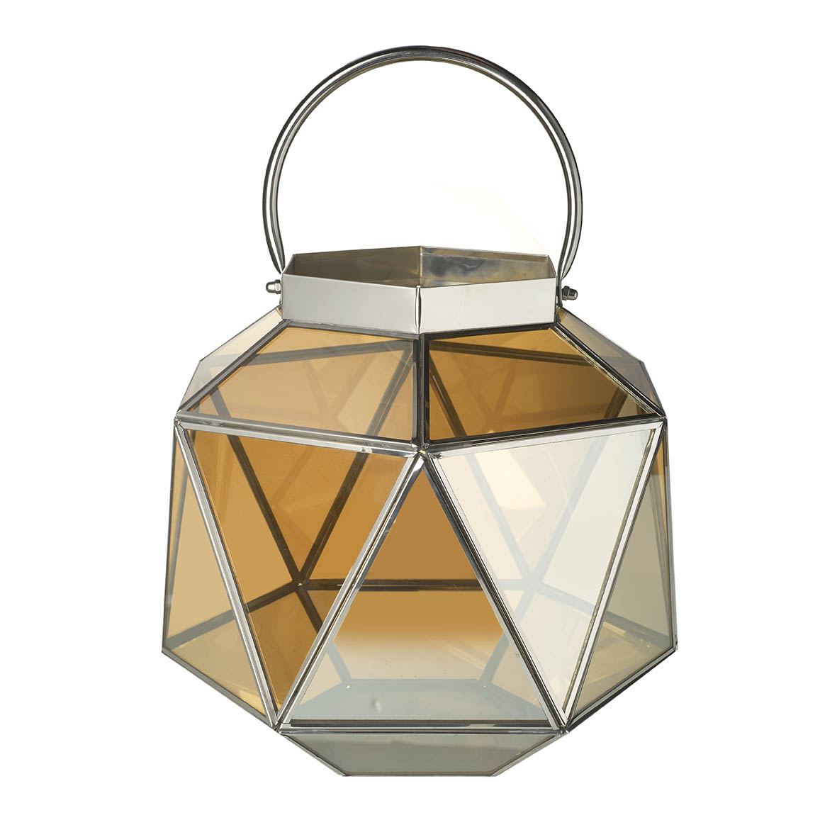 Lantern 31x31x29 cm ESME glass amber lustre