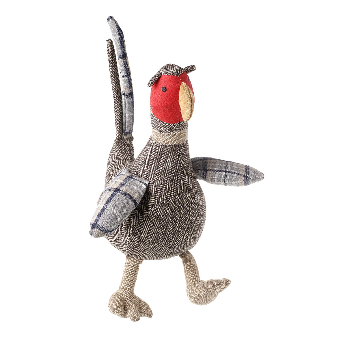 Doorstop 24x18x18 cm PHEASANT grey ivory red
