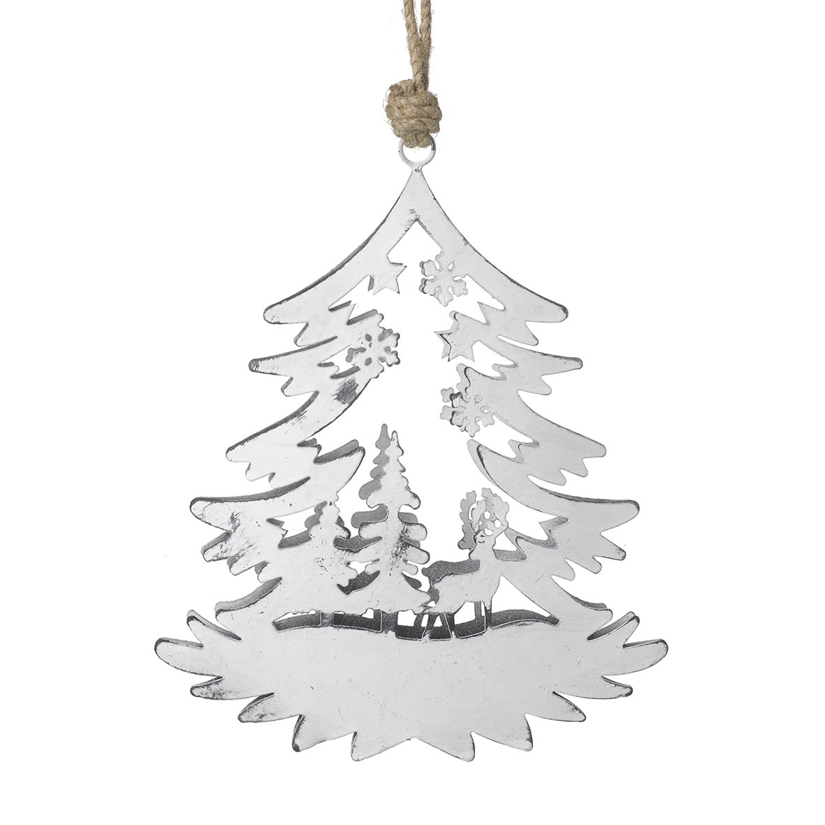 Ornament hanging 18x3x22 cm TREE white