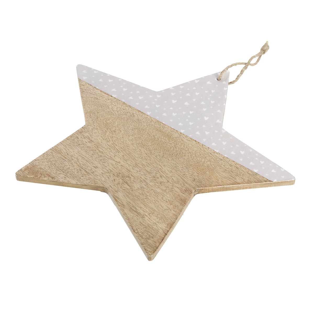 Chopping board star 36x33x1,5 cm STARS HEARTS grey white