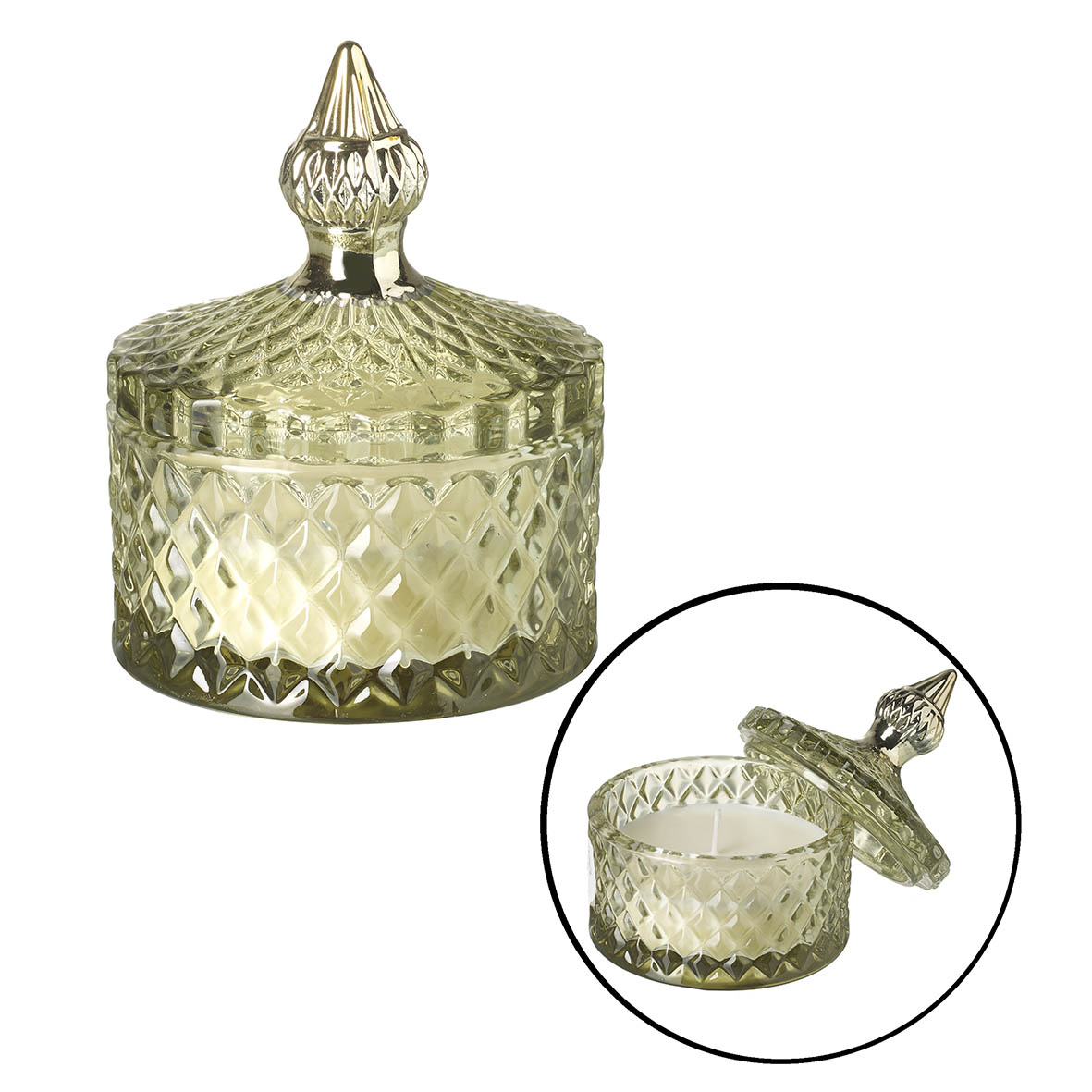 Votive Ø8,5x11 cm HARLOW glass sage green