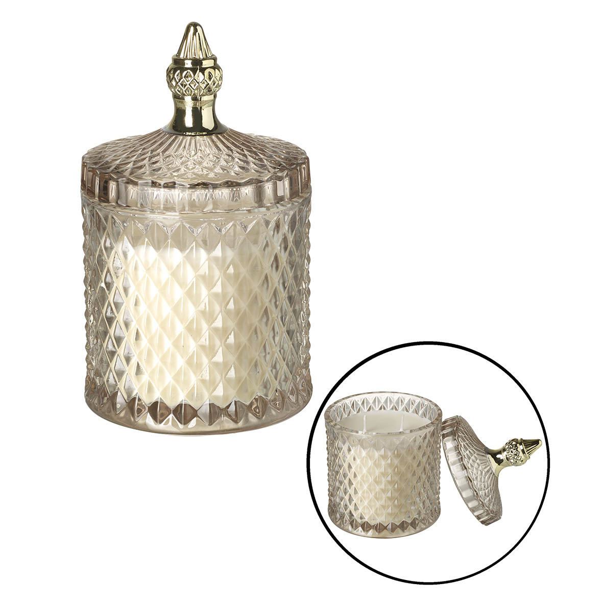 Votive Ø10,5x17,5 cm HARLOW glass smoked