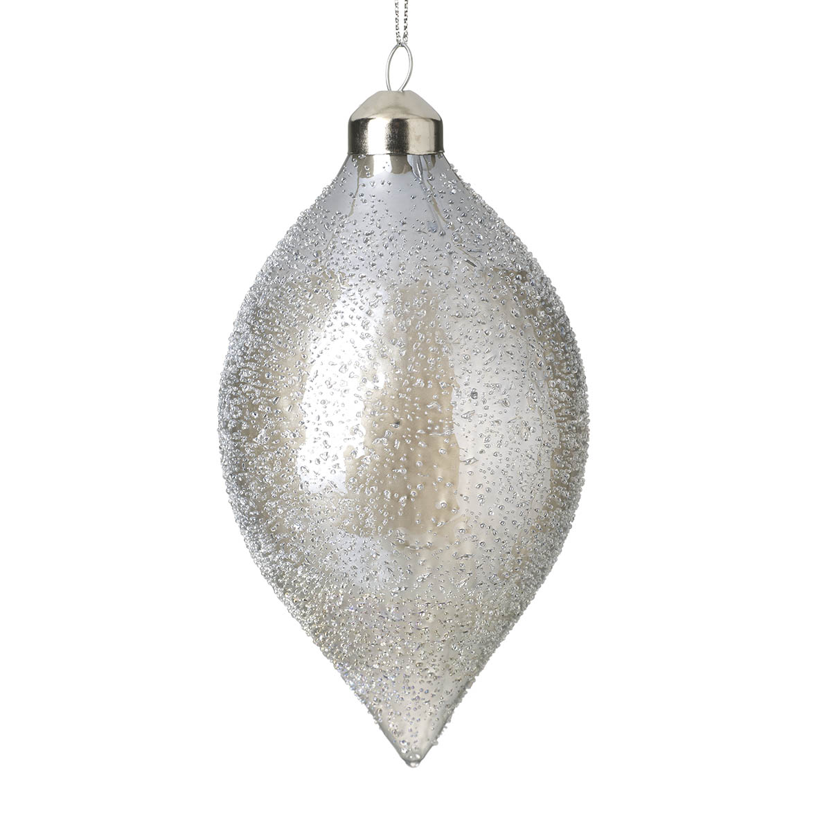 Ornament hanging Ø8x15 cm ICY glass smoked
