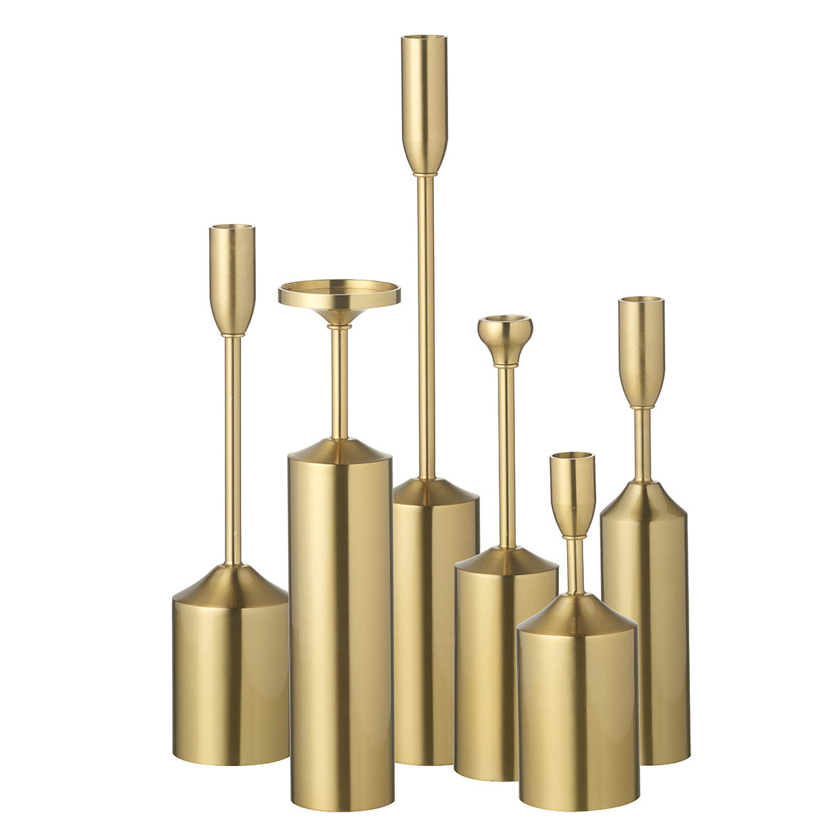 Candle holder S/6 Ø7x42 cm DECLA gold