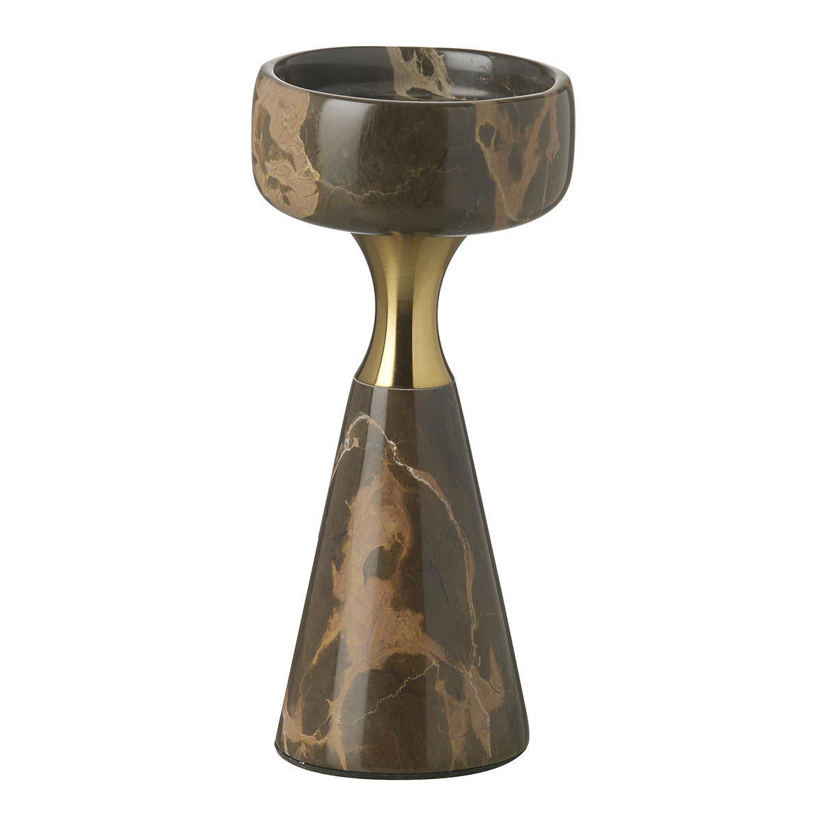 Candle holder Ø9x22 cm CADENT marble brown