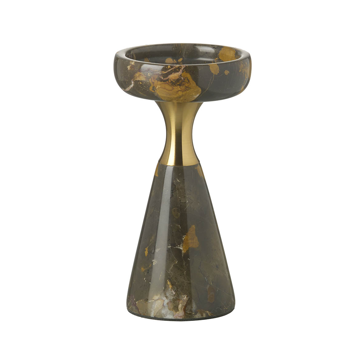 Candle holder Ø9x19 cm CADENT marble brown