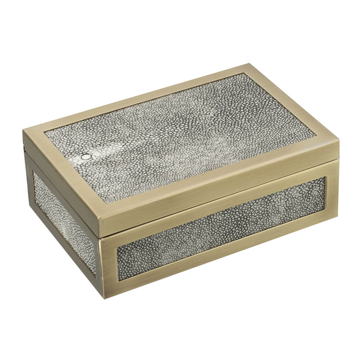 Deco box 15x10x5 cm MICHELLE JEWELRY leather grey-bronze