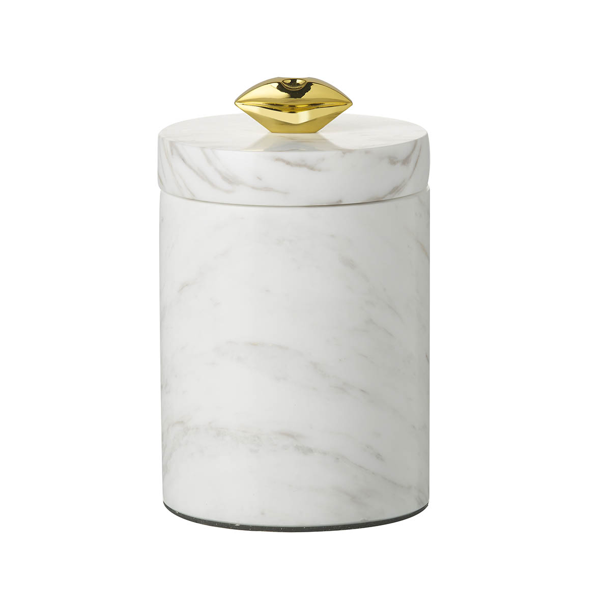 Jar with lid Ø10x15 cm LIPPY marble white-gold