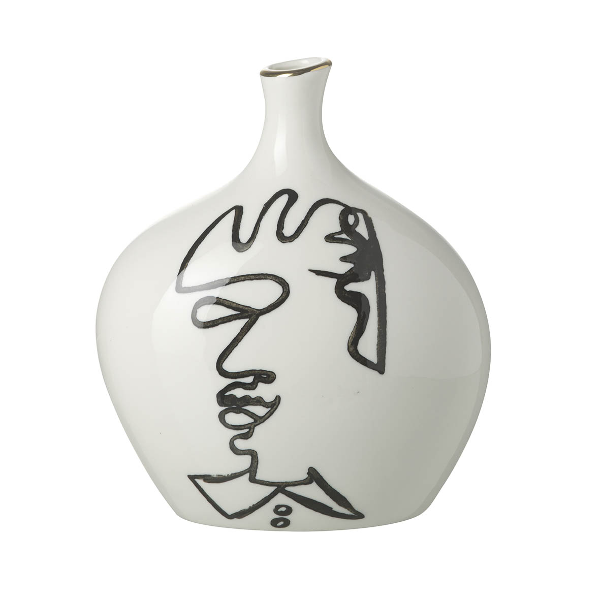 Vase 15x11x18 cm PICASSO ceramics white