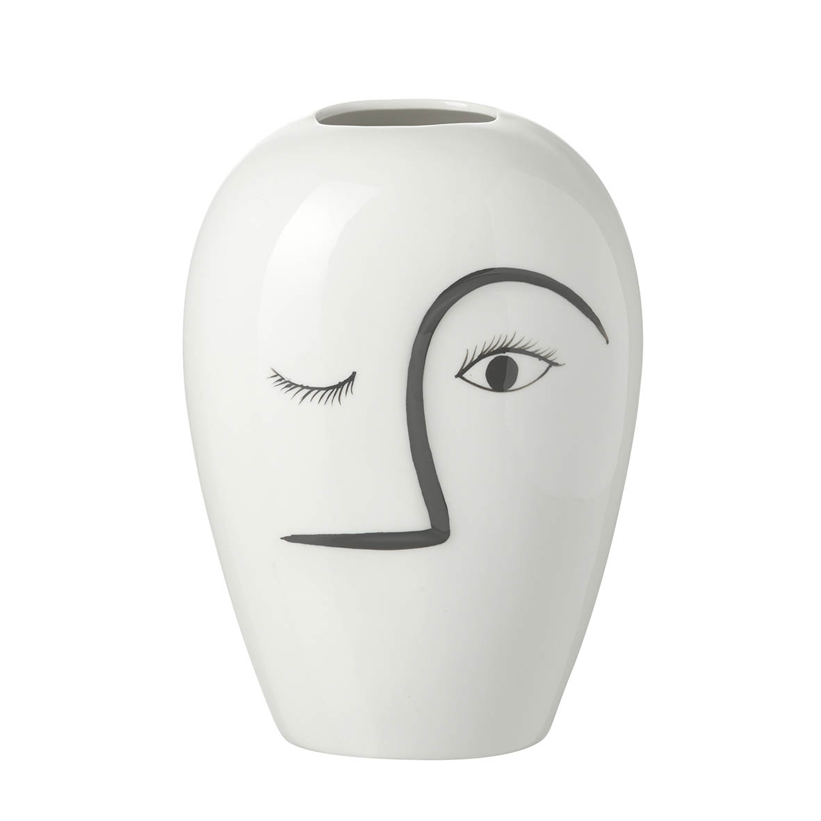 Vase 16x12x22 cm LASHES ceramics white