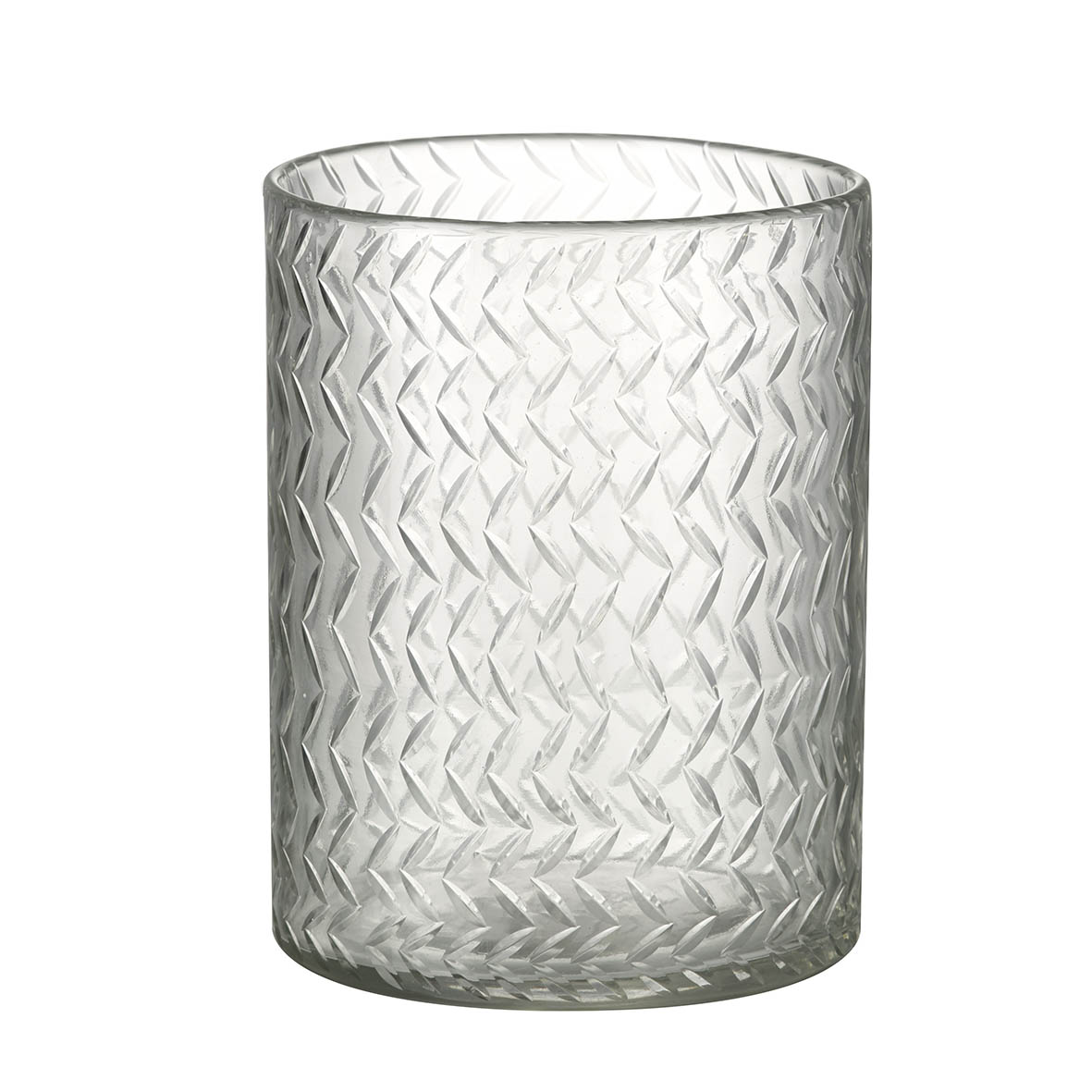 Hurricane Ø15x20 cm CELIA glass clear zigzag