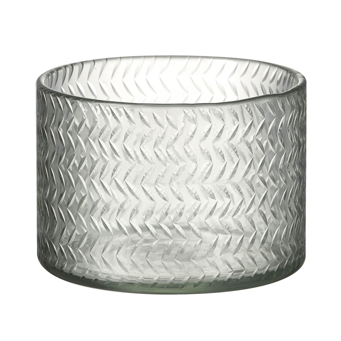 Hurricane Ø19x13 cm CELIA glass clear zigzag