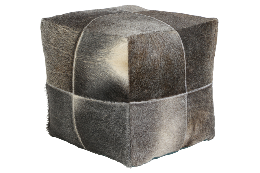 Pouf 49x49x49 cm DAUD cowskin grey