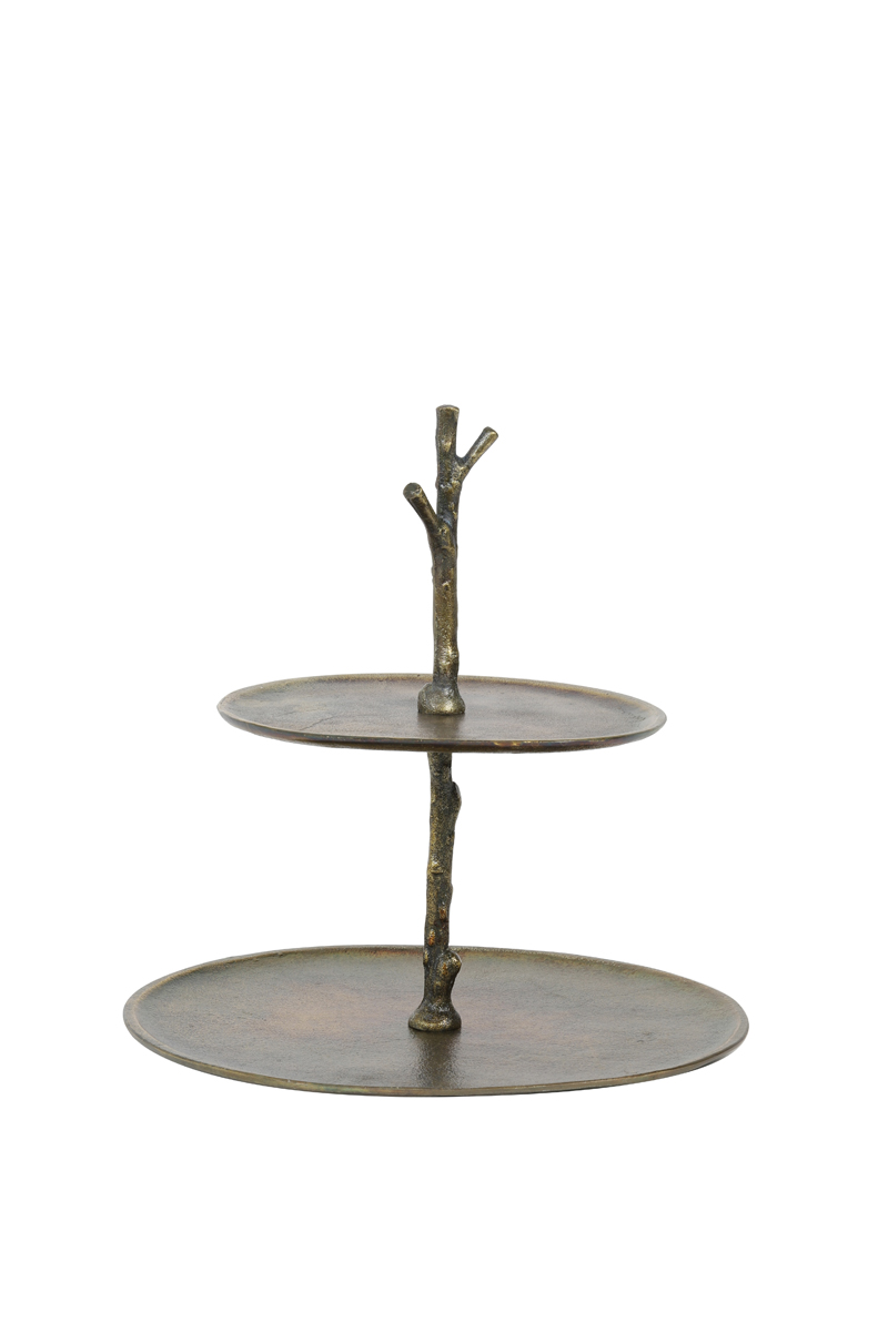 Stand 2 layer 30,5x27,5x31 cm TRESA antique bronze