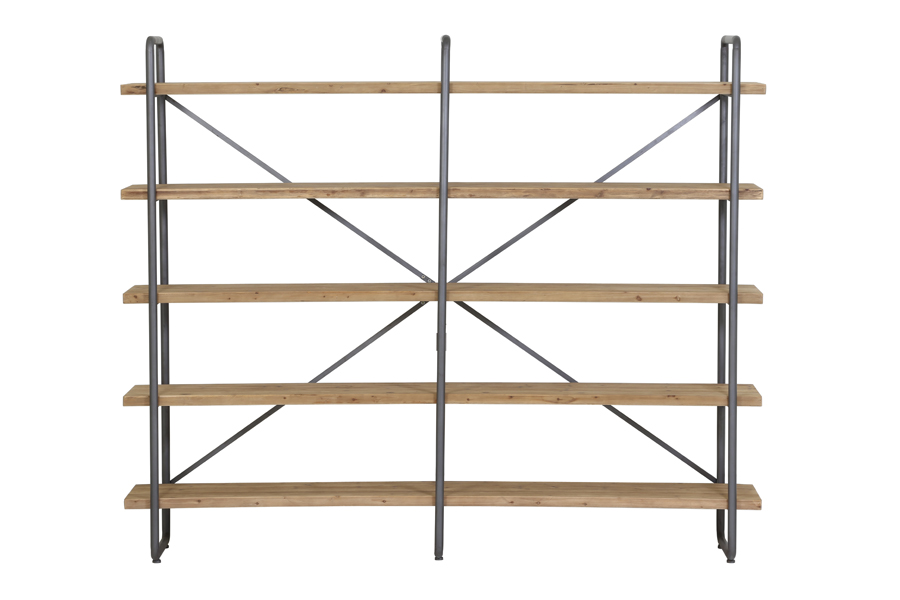 Shelving unit 5 layers 244x47x200 cm CALLAO wood