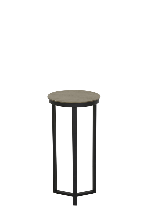 Pillar Ø30x60,5 cm RETIRO black+raw antique bronze