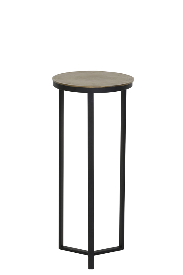 Pillar Ø35x81 cm RETIRO black+raw antique bronze