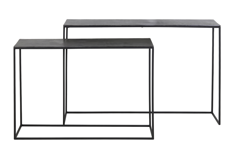 Console S/2 max 120x25x80cm BOCA raw lead ant-matt black