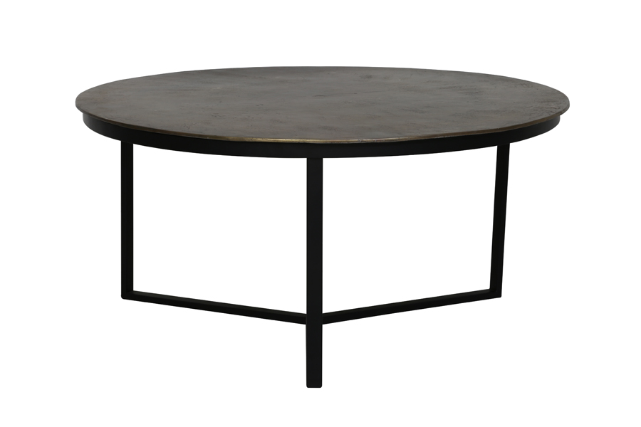 Coffee table Ø85x40 cm RETIRO raw antiq. bronze-matt black