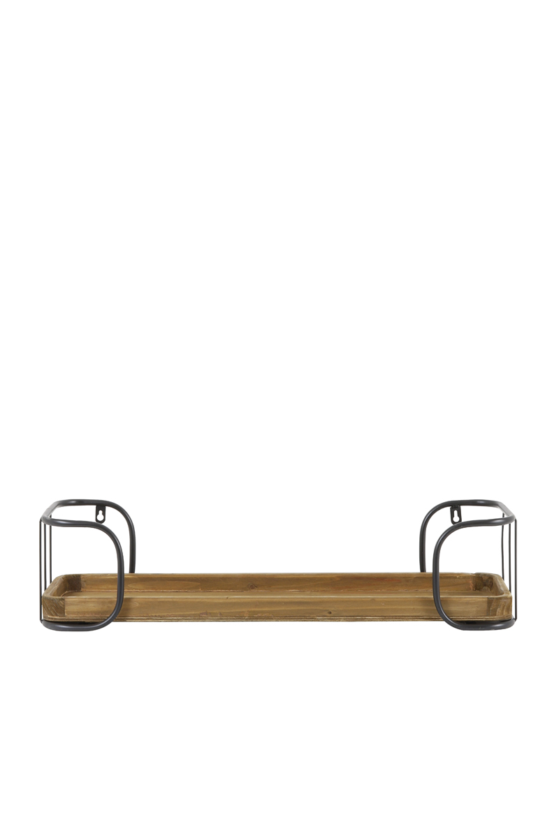 Wall cabinet 1 layer 70x22,5x15,5 cm ZYRA black+wood