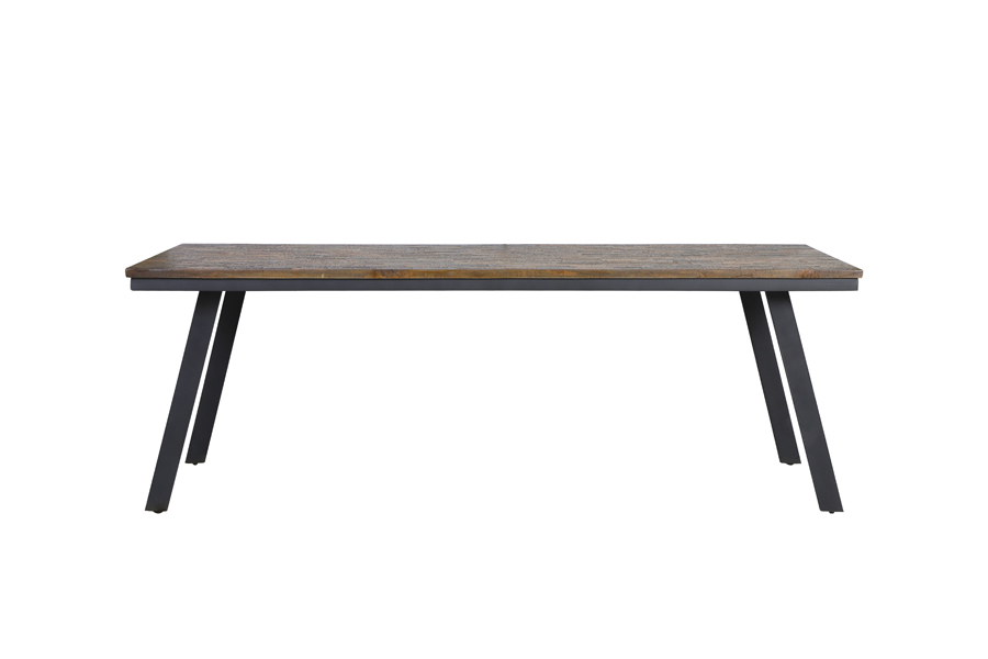 Dining table 220x100x77 cm CEIRA grey-wood old grey