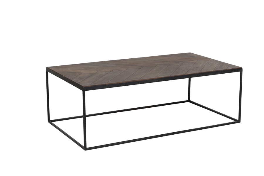Coffee table 120x65x40 cm CHISA wood brown-black