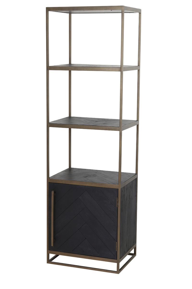 Cabinet half open 55x40x180 cm CHISA wood black-ant bronze