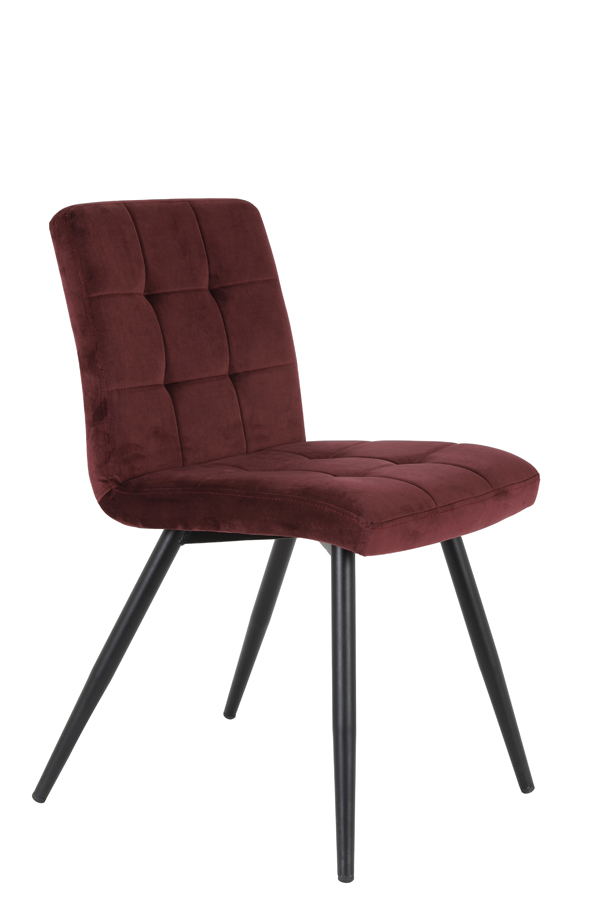 Dining chair 50,5x44,5x82 cm OLIVE velvet burgundy-black