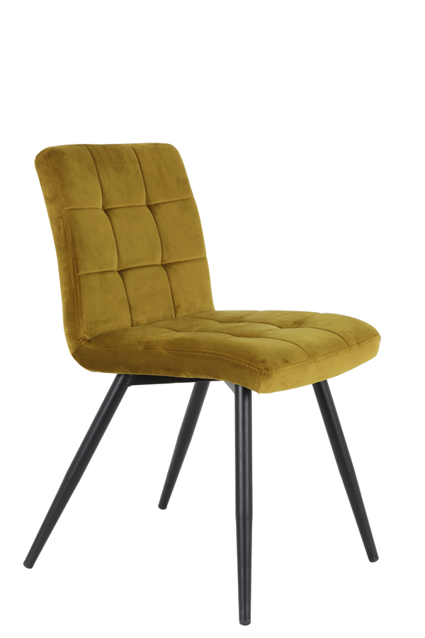 Dining chair 50,5x44,5x82 cm OLIVE velvet ocher-black