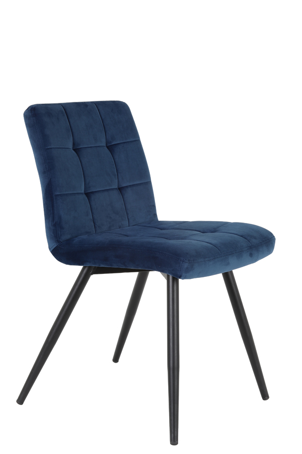 Dining chair 50,5x44,5x82 cm OLIVE velvet blue-black