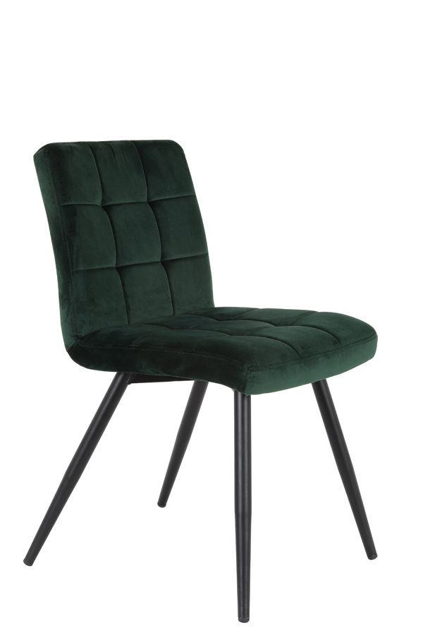 Dining chair 50,5x44,5x82 cm OLIVE velvet dark green-black