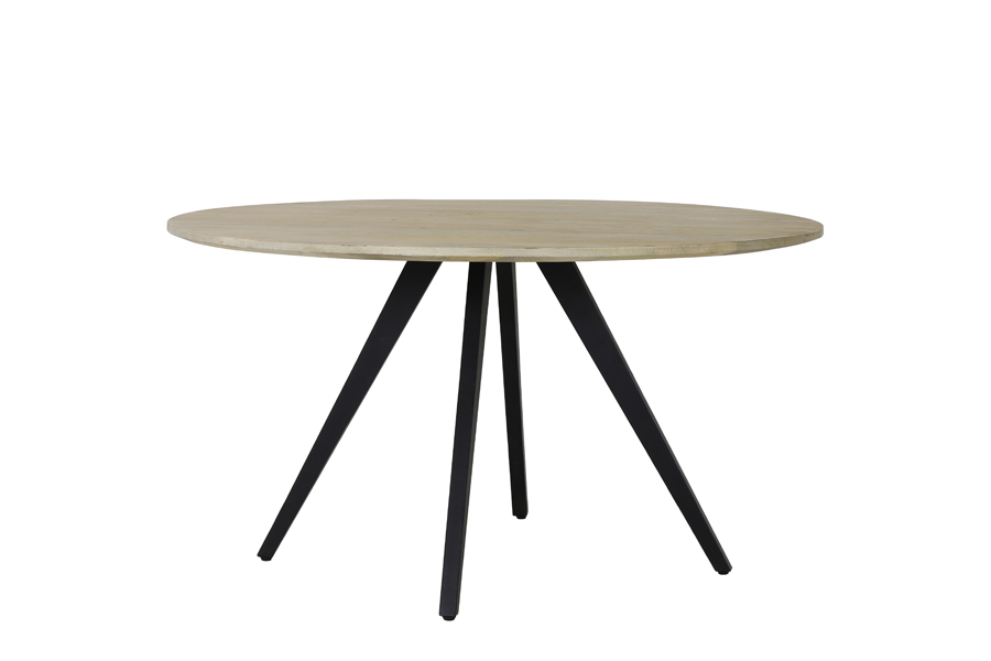 Dining table Ø140x78 cm MAGNIFERA mango wood-black