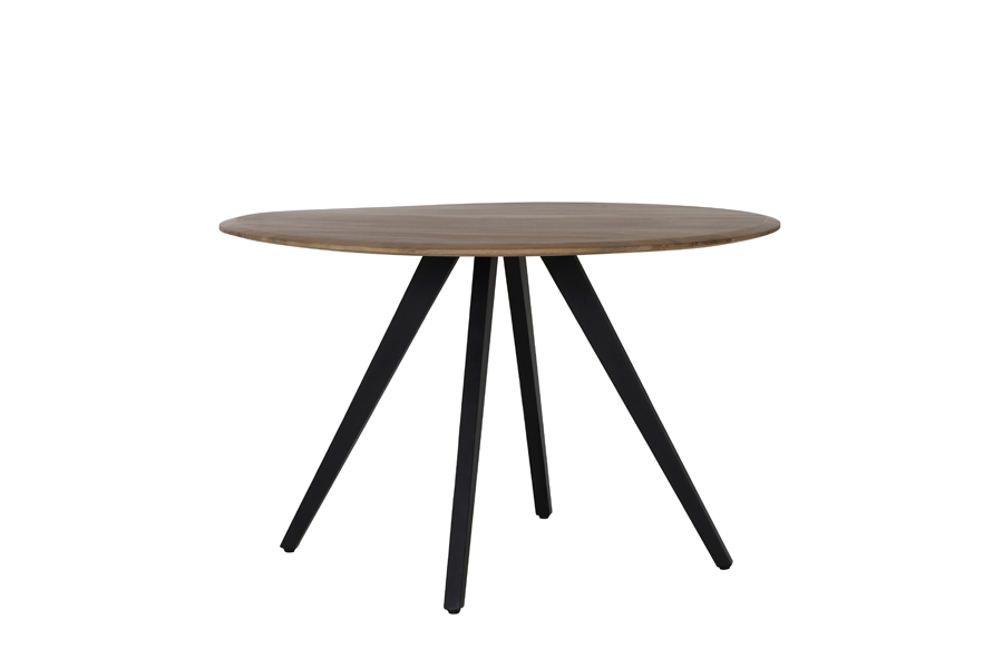 Dining table Ø120x74,5 cm MIMOSO acacia wood-black