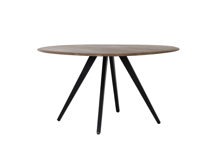 Dining table Ø140x75 cm MIMOSO acacia wood-black