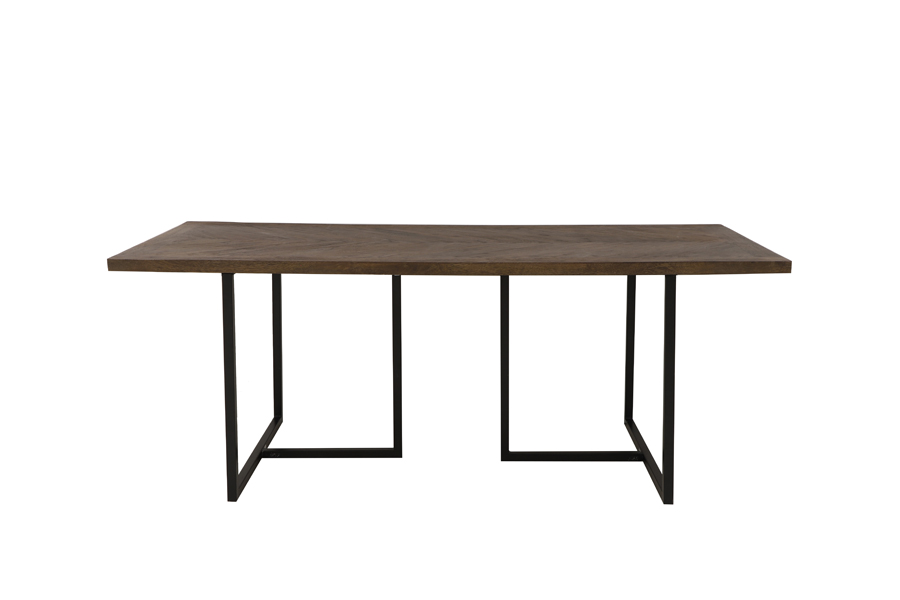 Dining table 200x90x76 cm CHISA wood brown-black
