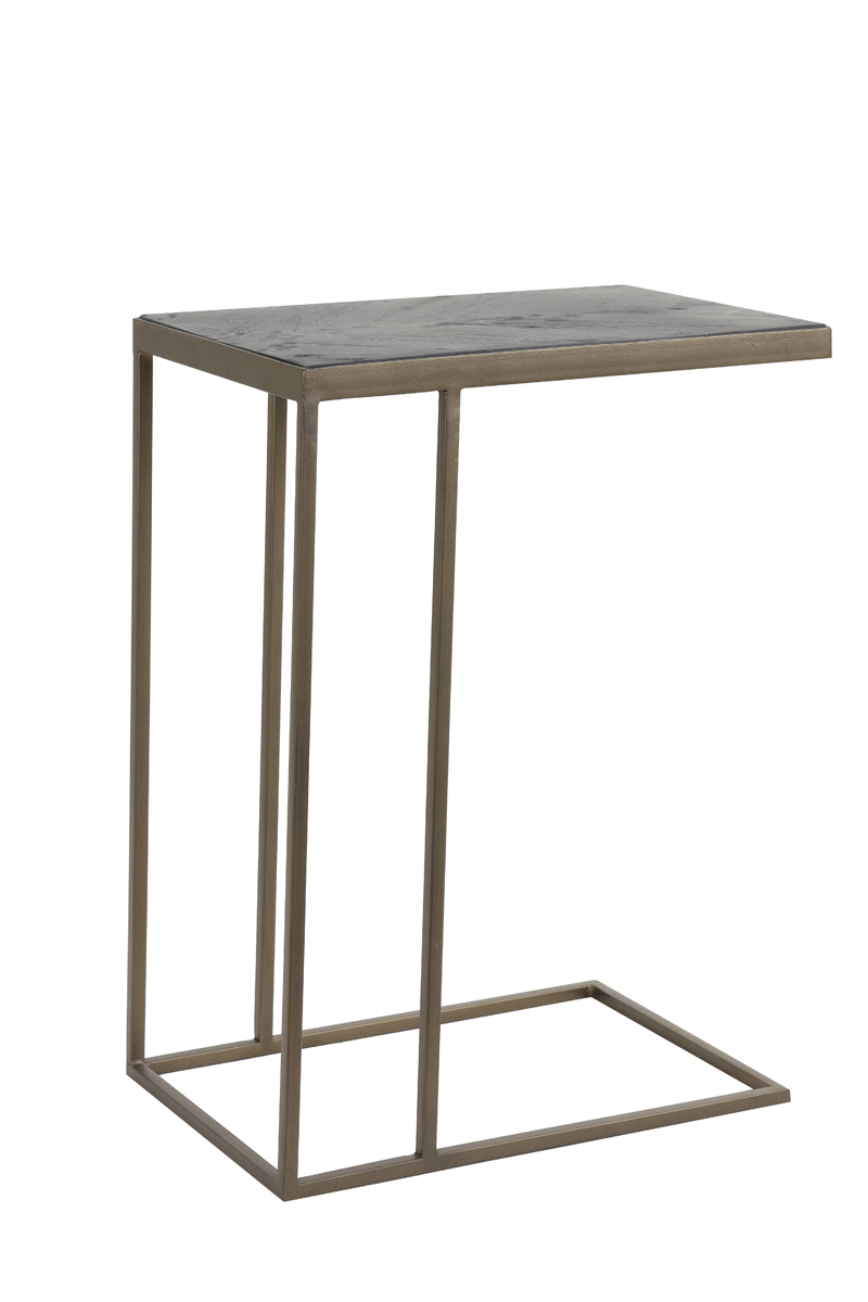 Side table 45x30x62 cm CHISA wood black-ant bronze